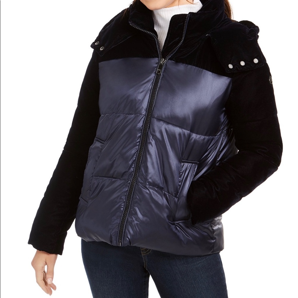 Calvin Klein Velvet Trim Puffer Coating